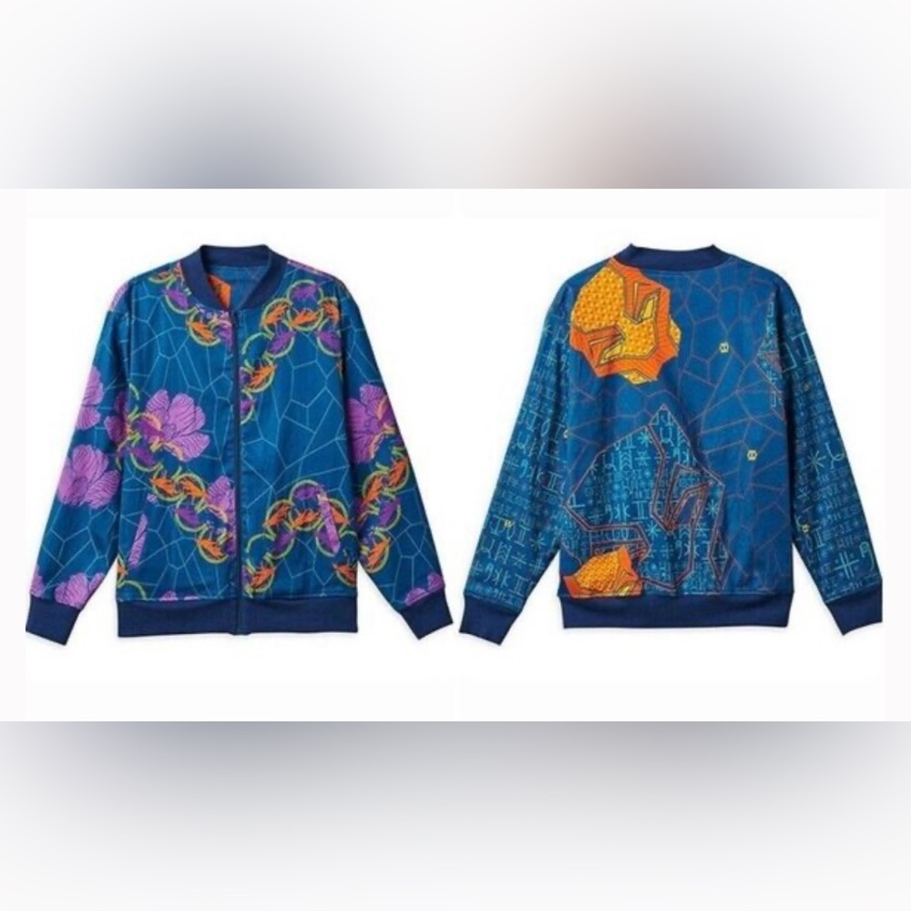NWT! Disney Black Panther Wakanda Forever Reversible Adult Bomber Jacket Size L